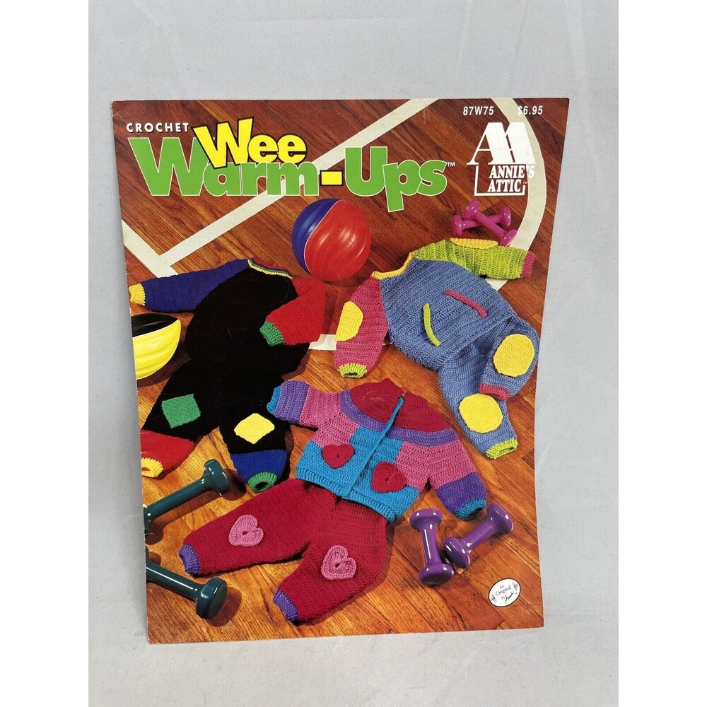 Annie's Attic Wee Warm-Ups Crochet 6 Outfits for Babies Toddlers 87W75